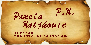 Pamela Maljković vizit kartica